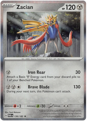 Zacian Paradox Rift Single Pokemon Card 136/182