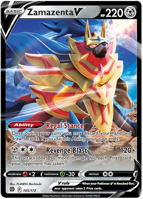 Zamazenta V Brilliant Stars Pokemon Card Singles 105/172