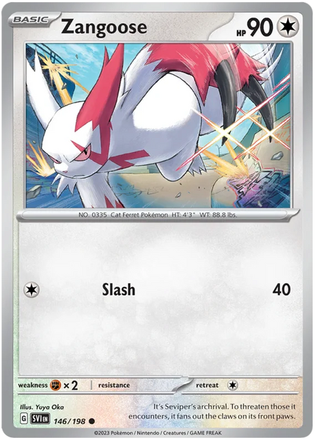 Zangoose 146 Scarlet & Violet Base Set Pokemon Card Single
