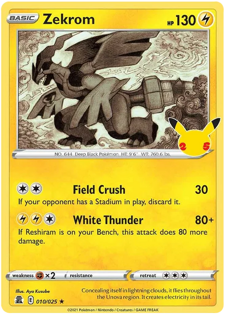 Zekrom Celebrations Pokemon Card Single 010/025