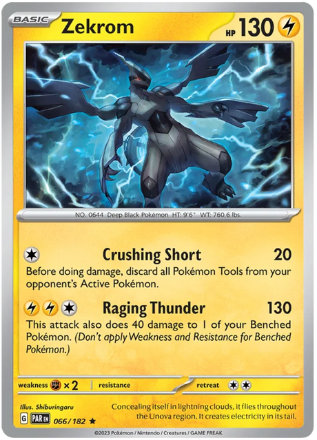 Zekrom Paradox Rift Single Pokemon Card 066/182