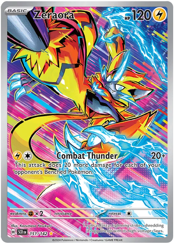 Zeraora Illustration Rare Stellar Crown Pokemon Single Card 151/142