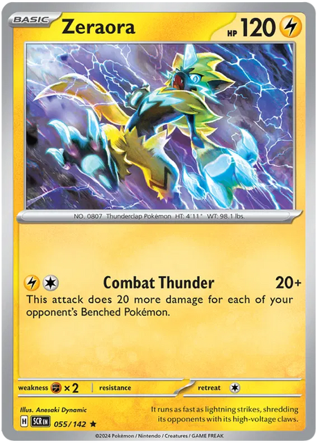 Zeraora Stellar Crown Pokemon Single Card 055/142