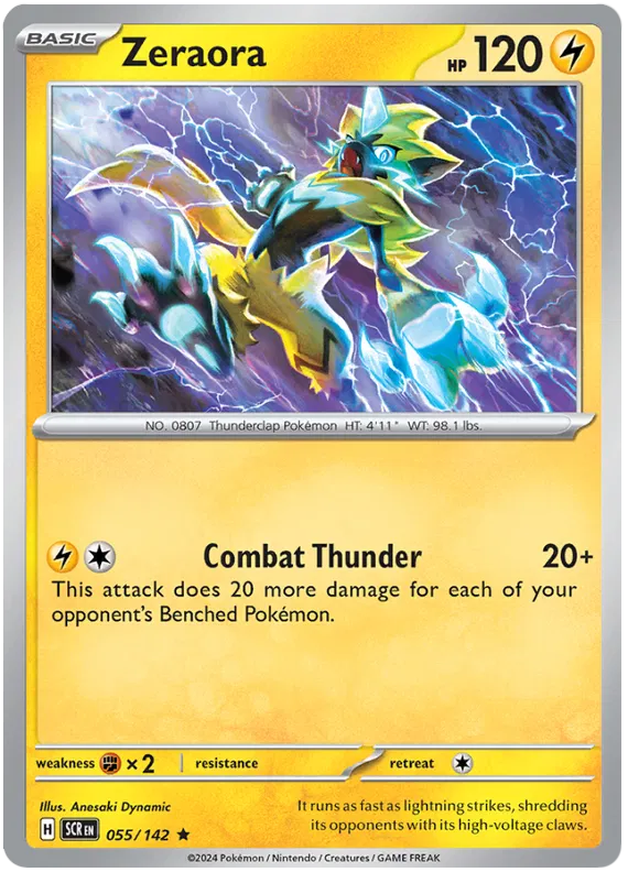 Zeraora Stellar Crown Pokemon Single Card 055/142