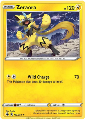 Zeraora Fusion Strike Pokemon Card Singles 102/264