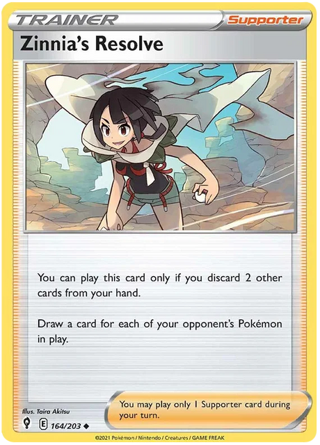 Zinnia's Resolve 164/203 - Pokemon TCG Evolving Skies card