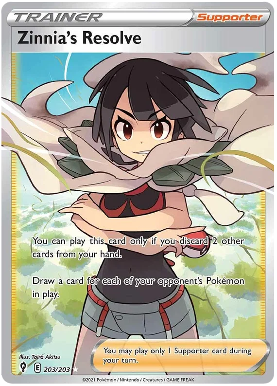 Zinnia's Resolve (Full Art) 203/203 - Pokemon TCG Evolving Skies card