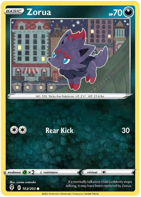 Zorua 102/203 - Pokemon TCG Evolving Skies card