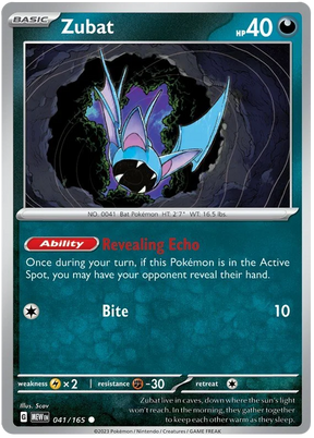 Zubat 151 Single Pokemon Card