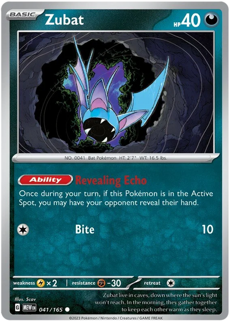 Zubat 151 Single Pokemon Card