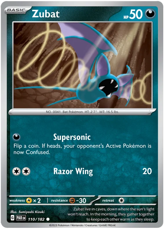 Zubat Paradox Rift Single Pokemon Card 110/182