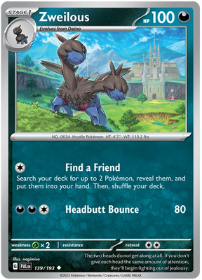 Zweilous Paldea Evolved Single Pokemon Card