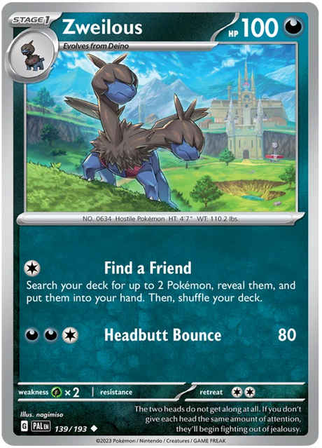 Zweilous Paldea Evolved Single Pokemon Card