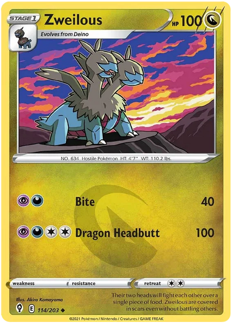 Zweilous 114/203 - Pokemon TCG Evolving Skies card