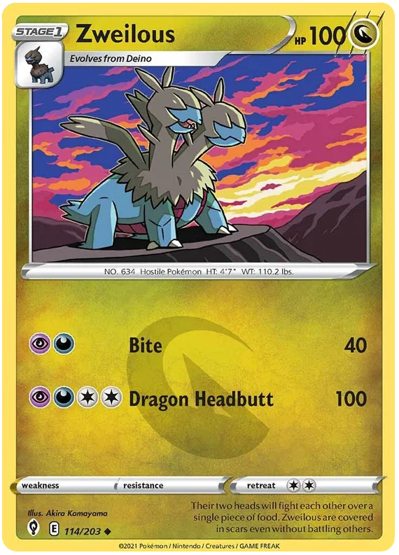 Zweilous 114/203 - Pokemon TCG Evolving Skies card