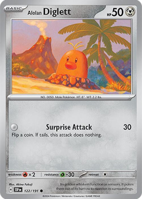 Alolan Diglett 122/191 - Pokemon TCG Surging Sparks card