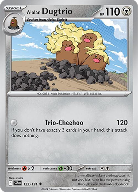 Alolan Dugtrio 123/191 - Pokemon TCG Surging Sparks card