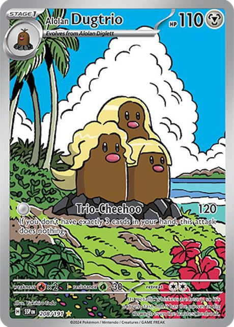 Alolan Dugtrio 208/191 - Pokemon TCG Surging Sparks card