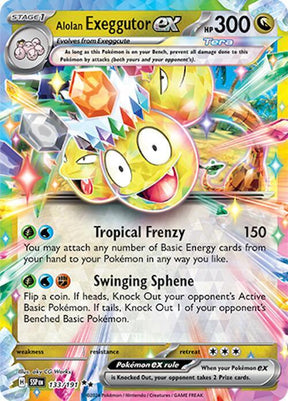 Alolan Exeggutor ex 133/191 - Pokemon TCG Surging Sparks card