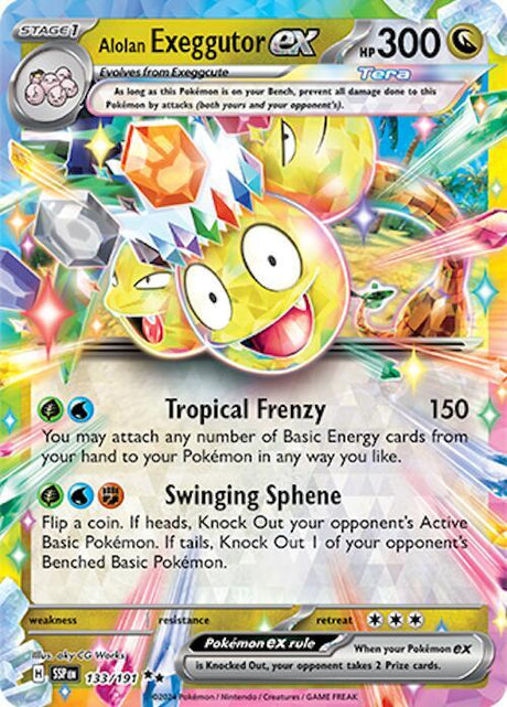 Alolan Exeggutor ex 133/191 - Pokemon TCG Surging Sparks card