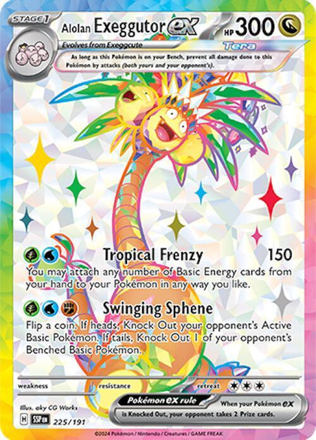 Alolan Exeggutor ex 225/191 - Pokemon TCG Surging Sparks card