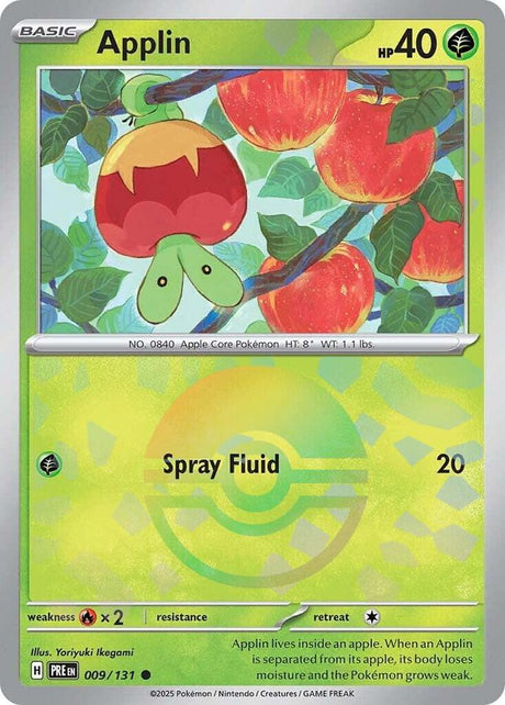 Applin 009/131 - Poké Ball Reverse Holo - Pokemon TCG Prismatic Evolutions card