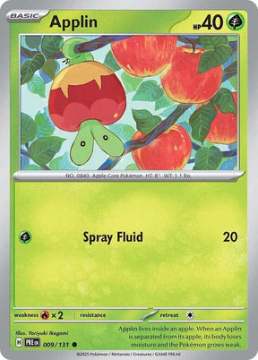 Applin 009/131 - Standard card artwork - Pokemon TCG Prismatic Evolutions card