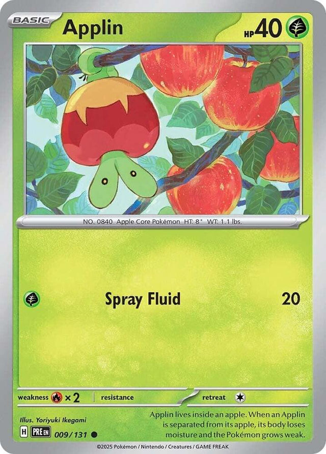 Applin 009/131 - Standard card artwork - Pokemon TCG Prismatic Evolutions card