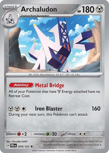 Archaludon 070/131 - Standard card artwork - Pokemon TCG Prismatic Evolutions card