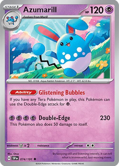 Azumarill 074/191 - Pokemon TCG Surging Sparks card