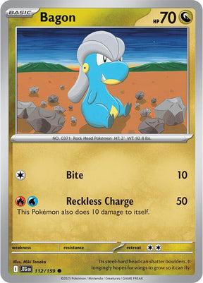 Bagon 112/159 - Pokemon TCG Journey Together card