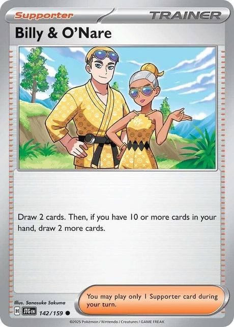 Billy & O'Nare 142/159 - Pokemon TCG Journey Together card