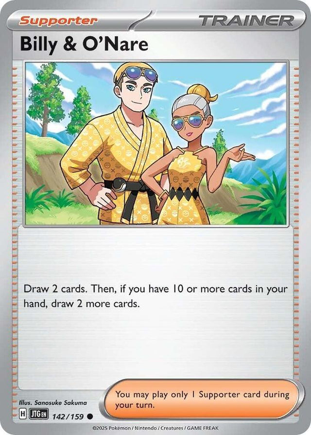 Billy & O'Nare 142/159 - Pokemon TCG Journey Together card