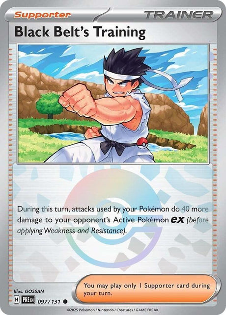 Black Belt's Training 097/131 - Poké Ball Reverse Holo - Pokemon TCG Prismatic Evolutions card