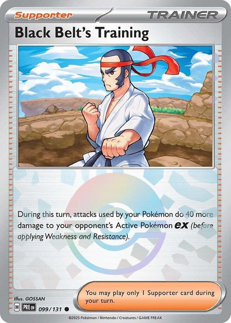 Black Belt's Training 099/131 - Poké Ball Reverse Holo - Pokemon TCG Prismatic Evolutions card