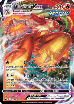 Blaziken VMAX 021 - Pokemon TCG Chilling Reign card