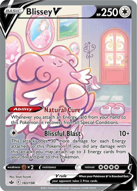 Blissey V (Alternate Full Art) 183 - Pokemon TCG Chilling Reign card