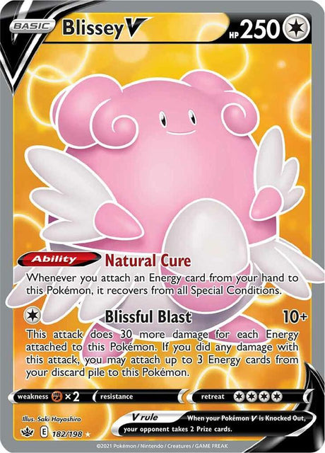 Blissey V (Full Art) 182 - Pokemon TCG Chilling Reign card