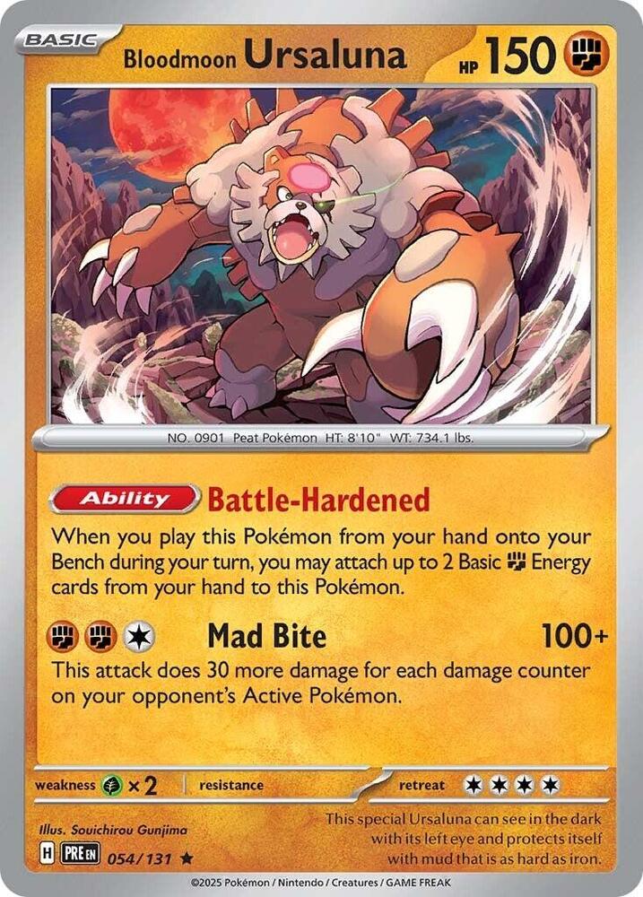 Bloodmoon Ursaluna 054/131 - Standard card artwork - Pokemon TCG Prismatic Evolutions card