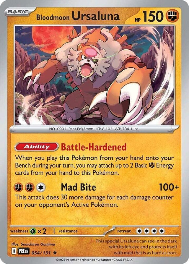 Bloodmoon Ursaluna 054/131 - Standard card artwork - Pokemon TCG Prismatic Evolutions card