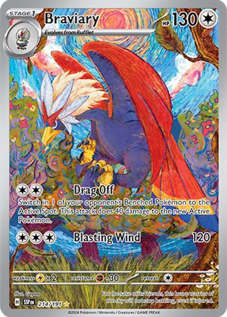 Braviary 214/191 - Pokemon TCG Surging Sparks card