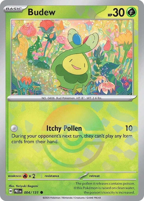 Budew 004/131 - Poké Ball Reverse Holo - Pokemon TCG Prismatic Evolutions card