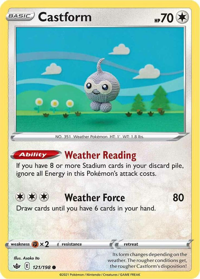 Castform 121 - Pokemon TCG Chilling Reign card