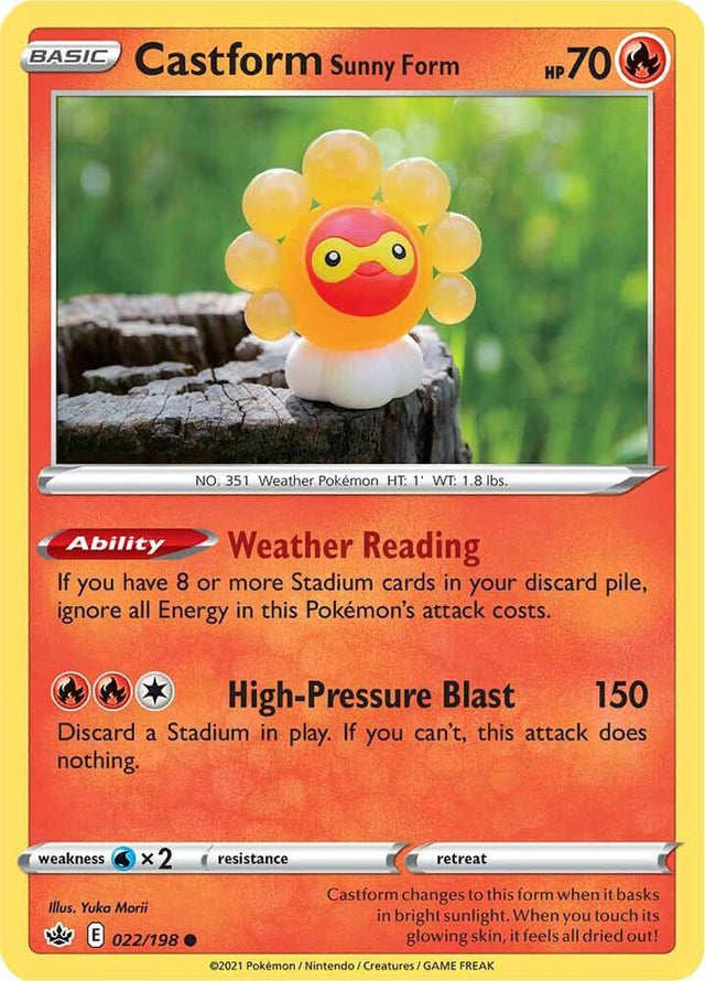 Castform Sunny Form 022 - Pokemon TCG Chilling Reign card