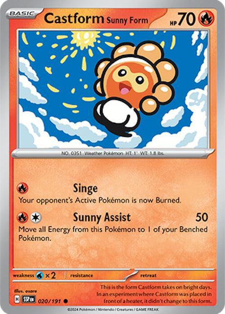 Castform Sunny Form 020/191 - Pokemon TCG Surging Sparks card