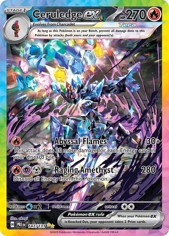 Ceruledge ex 147/131 - Standard card artwork - Pokemon TCG Prismatic Evolutions card