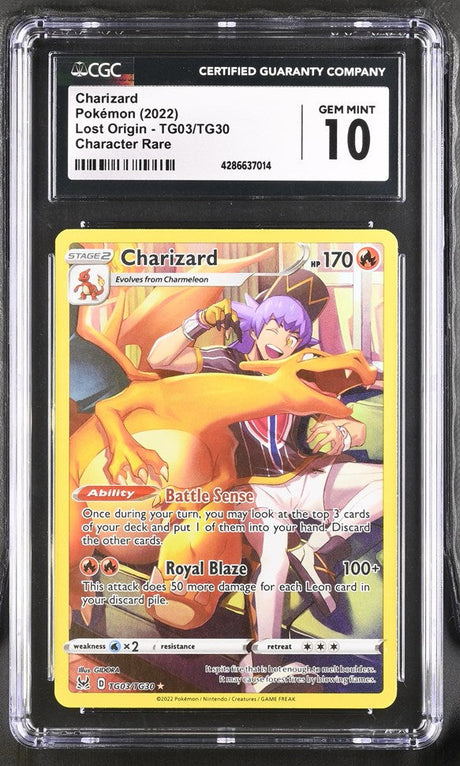 CGC 10 Pokemon Charizard (2022) Lost Origin Trainer Gallery TG03 (Front)
