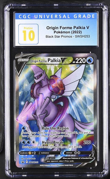 CGC 10 Pokemon Origin Forme Palkia V (2022) Sword & Shield Black Star Promo SWSH253 (Front)