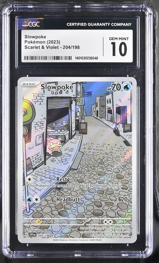 CGC 10 Pokemon Slowpoke (2023) Scarlet & Violet 204 (Front)
