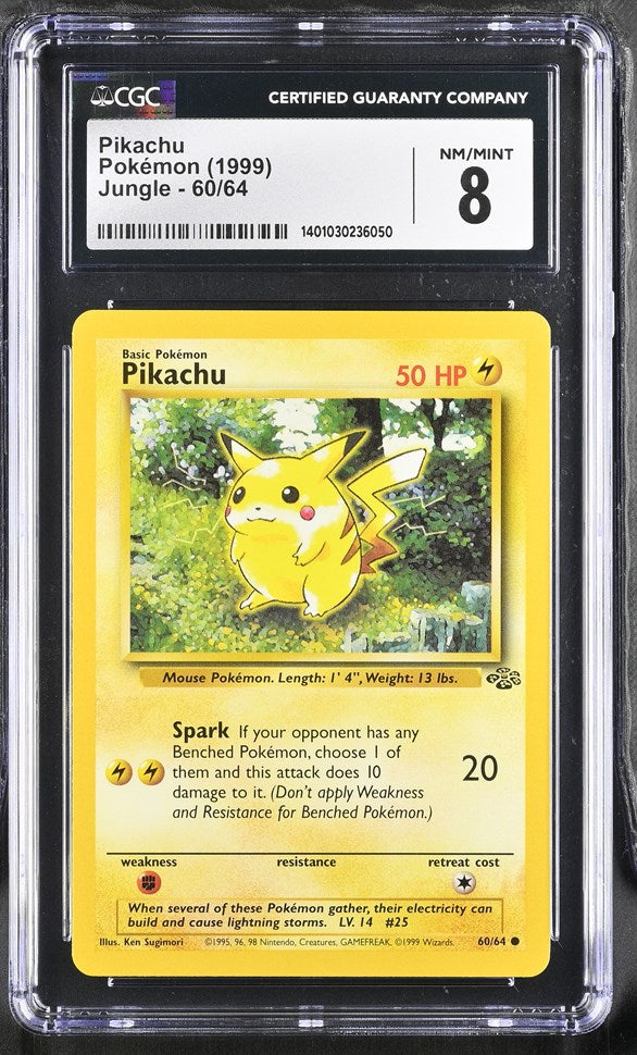 CGC 8 Pokemon Pikachu (1999) Jungle Unlimited 60 (Front)